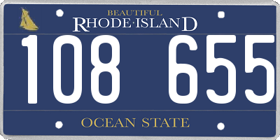 RI license plate 108655