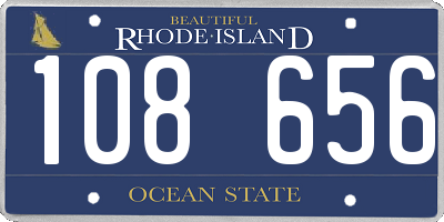 RI license plate 108656