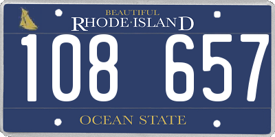 RI license plate 108657