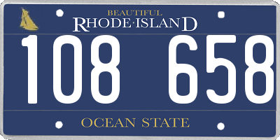 RI license plate 108658