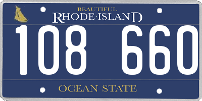 RI license plate 108660