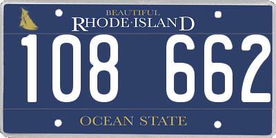 RI license plate 108662
