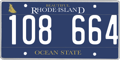 RI license plate 108664