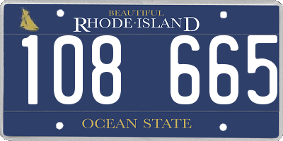 RI license plate 108665