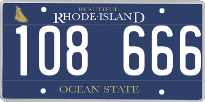RI license plate 108666