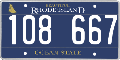 RI license plate 108667