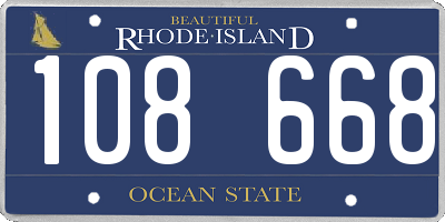 RI license plate 108668
