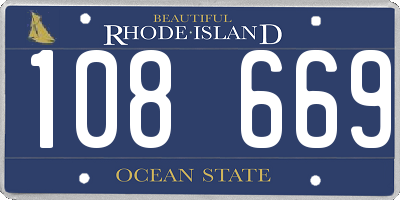 RI license plate 108669