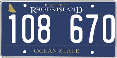 RI license plate 108670