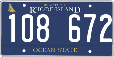 RI license plate 108672