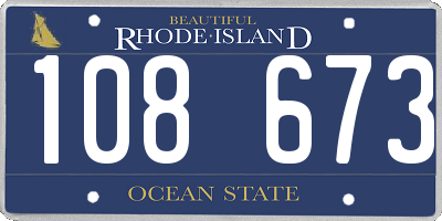 RI license plate 108673