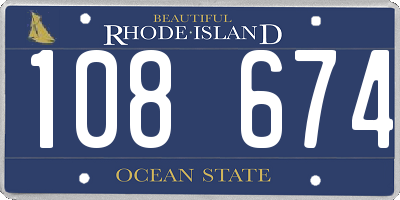 RI license plate 108674