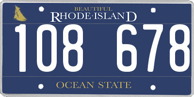 RI license plate 108678