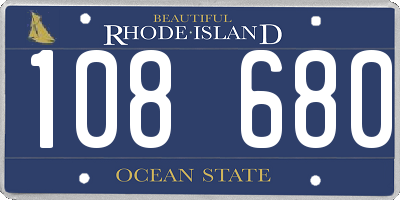 RI license plate 108680