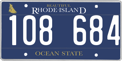 RI license plate 108684