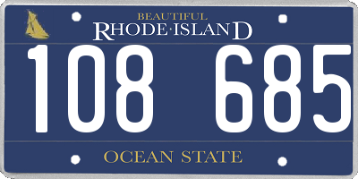 RI license plate 108685