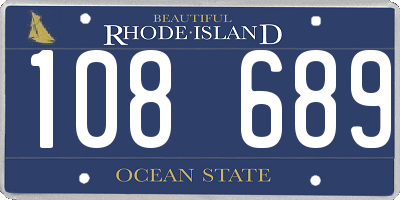 RI license plate 108689