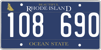 RI license plate 108690
