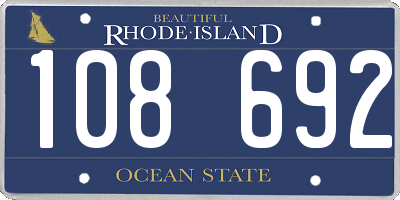RI license plate 108692