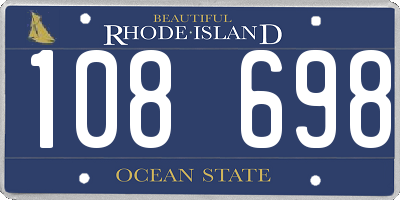 RI license plate 108698