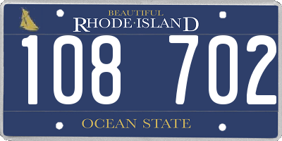 RI license plate 108702
