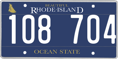 RI license plate 108704