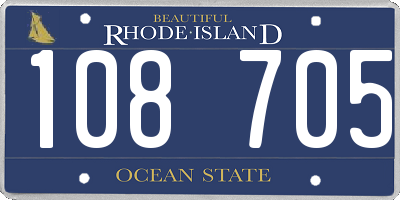 RI license plate 108705