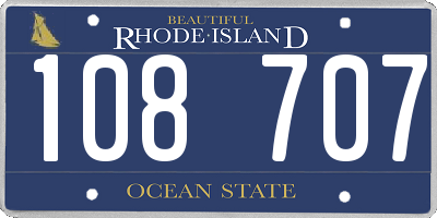 RI license plate 108707