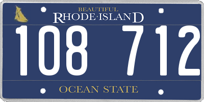 RI license plate 108712
