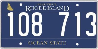 RI license plate 108713
