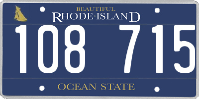 RI license plate 108715