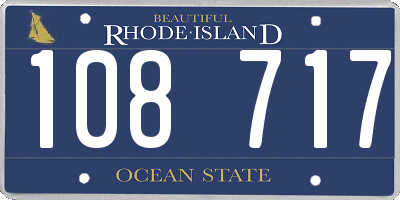RI license plate 108717