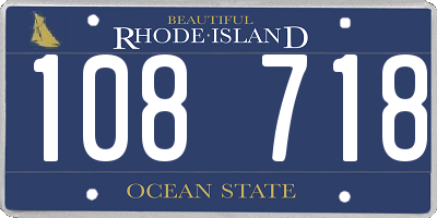 RI license plate 108718