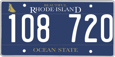 RI license plate 108720