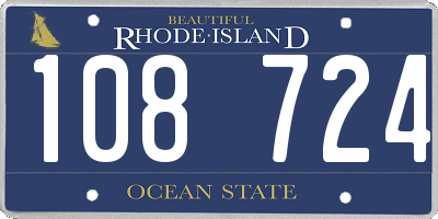 RI license plate 108724