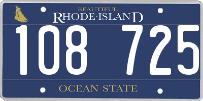 RI license plate 108725