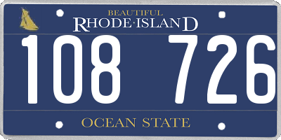 RI license plate 108726