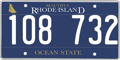 RI license plate 108732