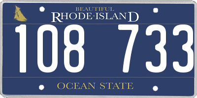 RI license plate 108733