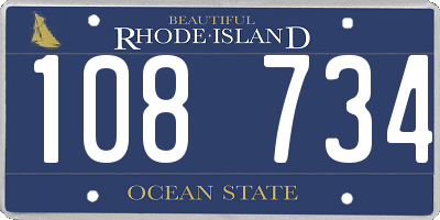 RI license plate 108734