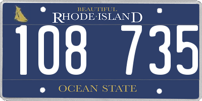 RI license plate 108735