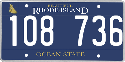 RI license plate 108736