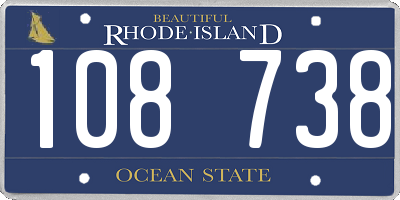RI license plate 108738