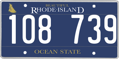 RI license plate 108739