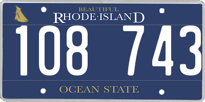 RI license plate 108743