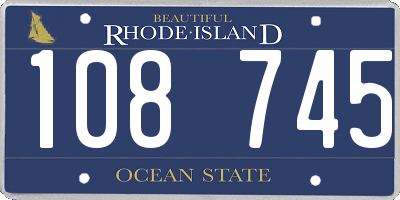 RI license plate 108745