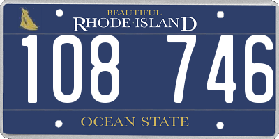 RI license plate 108746
