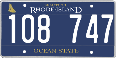 RI license plate 108747