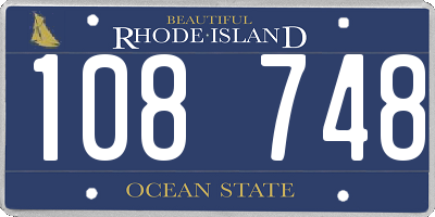 RI license plate 108748