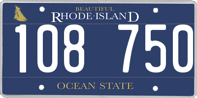 RI license plate 108750